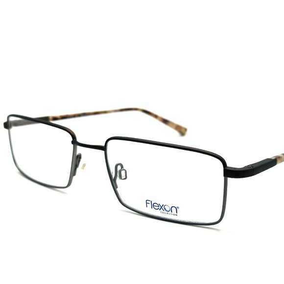 NEW FLEXON ENERGETIC 140 Brown Gun Unisex Rectangular Eyeglasses 54mm 18 140